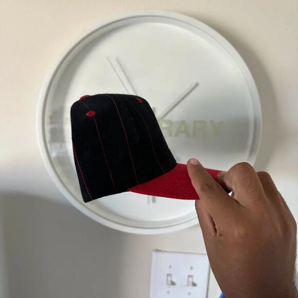 Vintage New York Yankees MLB NY Black Red Pinstripe Snapback Hat - Picture 5 of 7